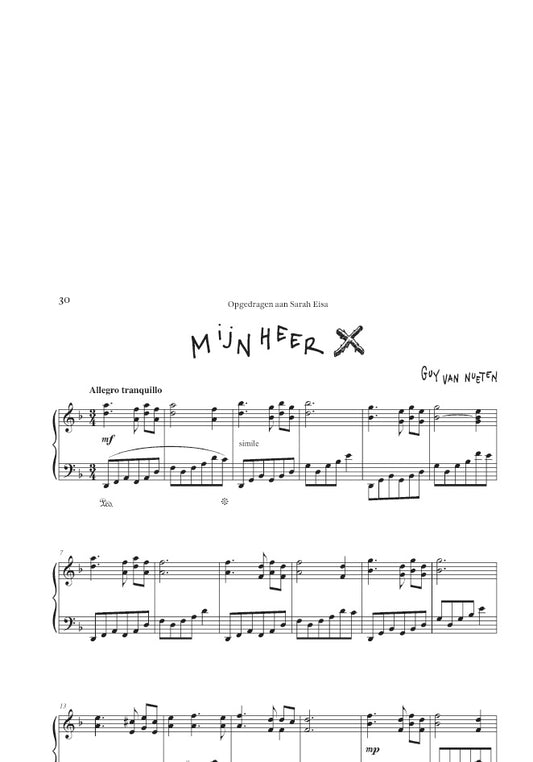 Van Nueten - Contact for Piano Solo - Sheet music BOOK